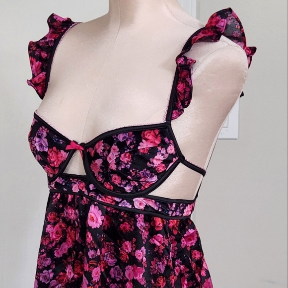 New!For Love and Lemons Lola Babydoll Mini Floral Dress - Picture 9 of 16